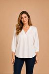 Bata pesponto texturizada off white